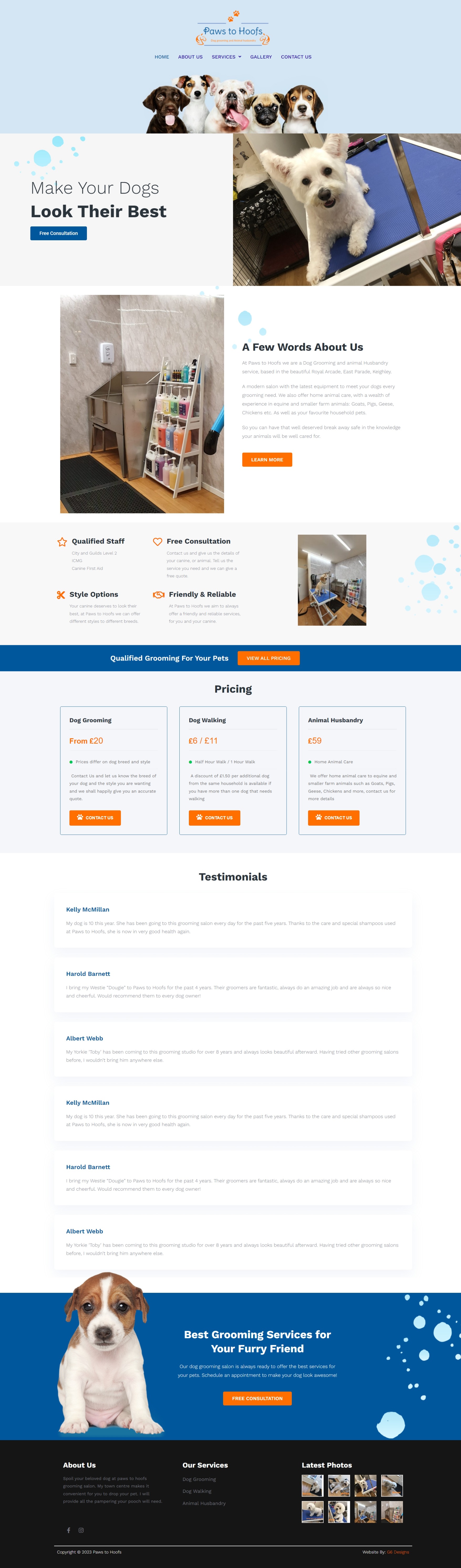 A Dog Grooming Website