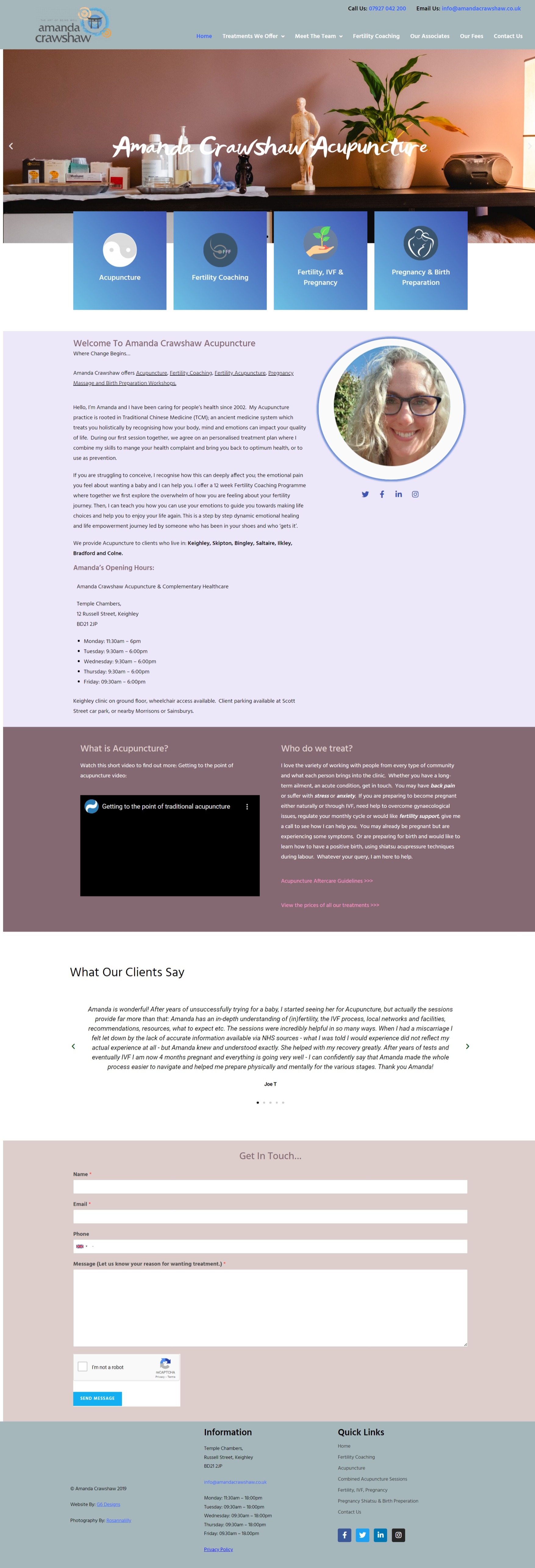 A Website For An Acupuncture Website - Amanda Crawshaw