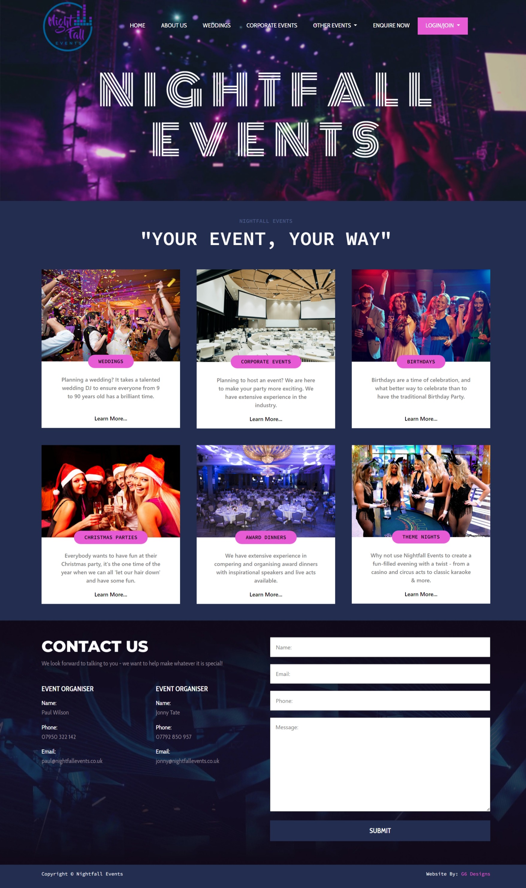 An Event Entertainment Website