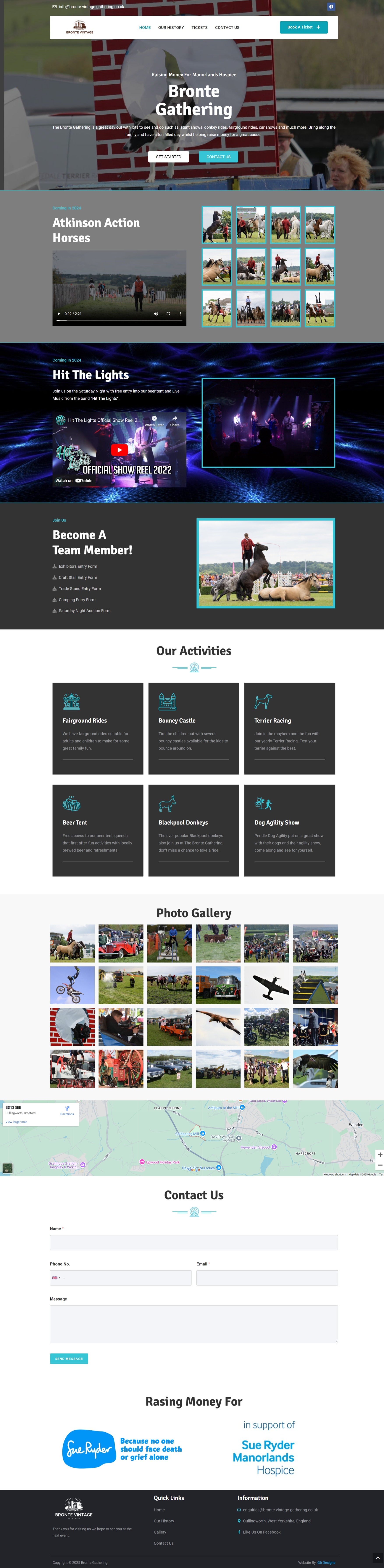 A Sue Ryder Charity Event Website - Bronte Vintage Gathering