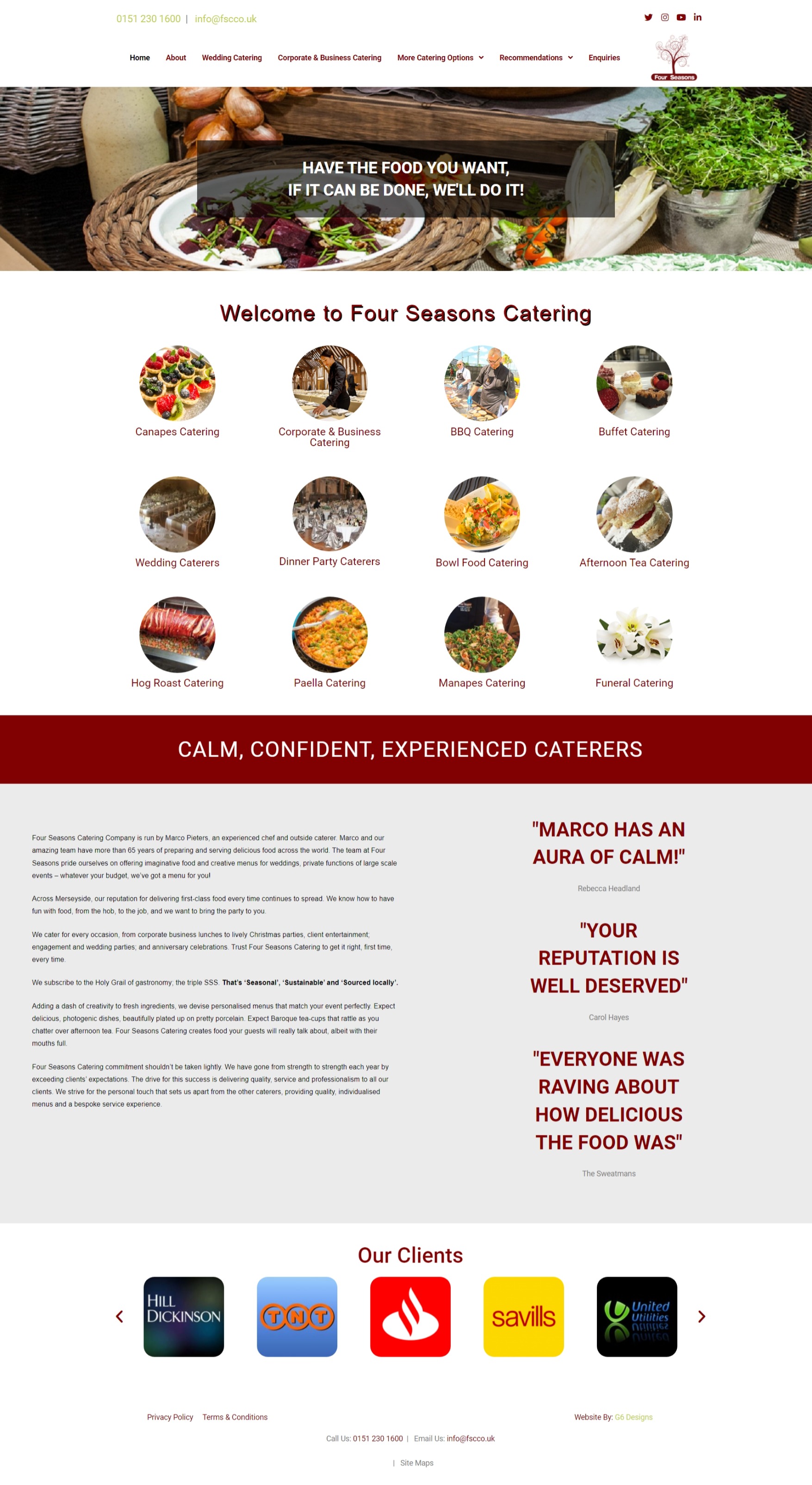 A Website For Outside Caterers - Four Seasons Catering