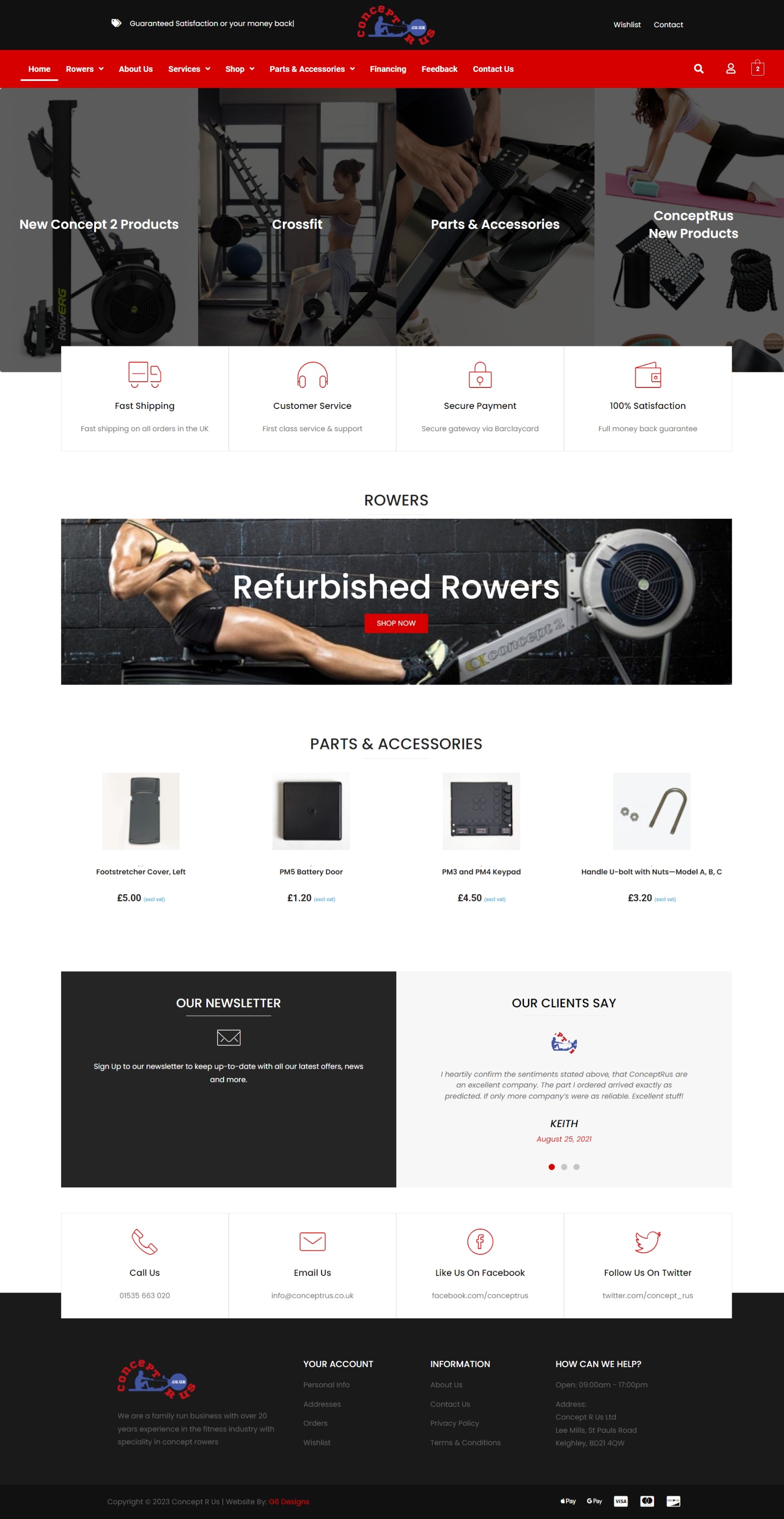 An Ecommerce Shop Selling Gym Equipment - Concept R Us