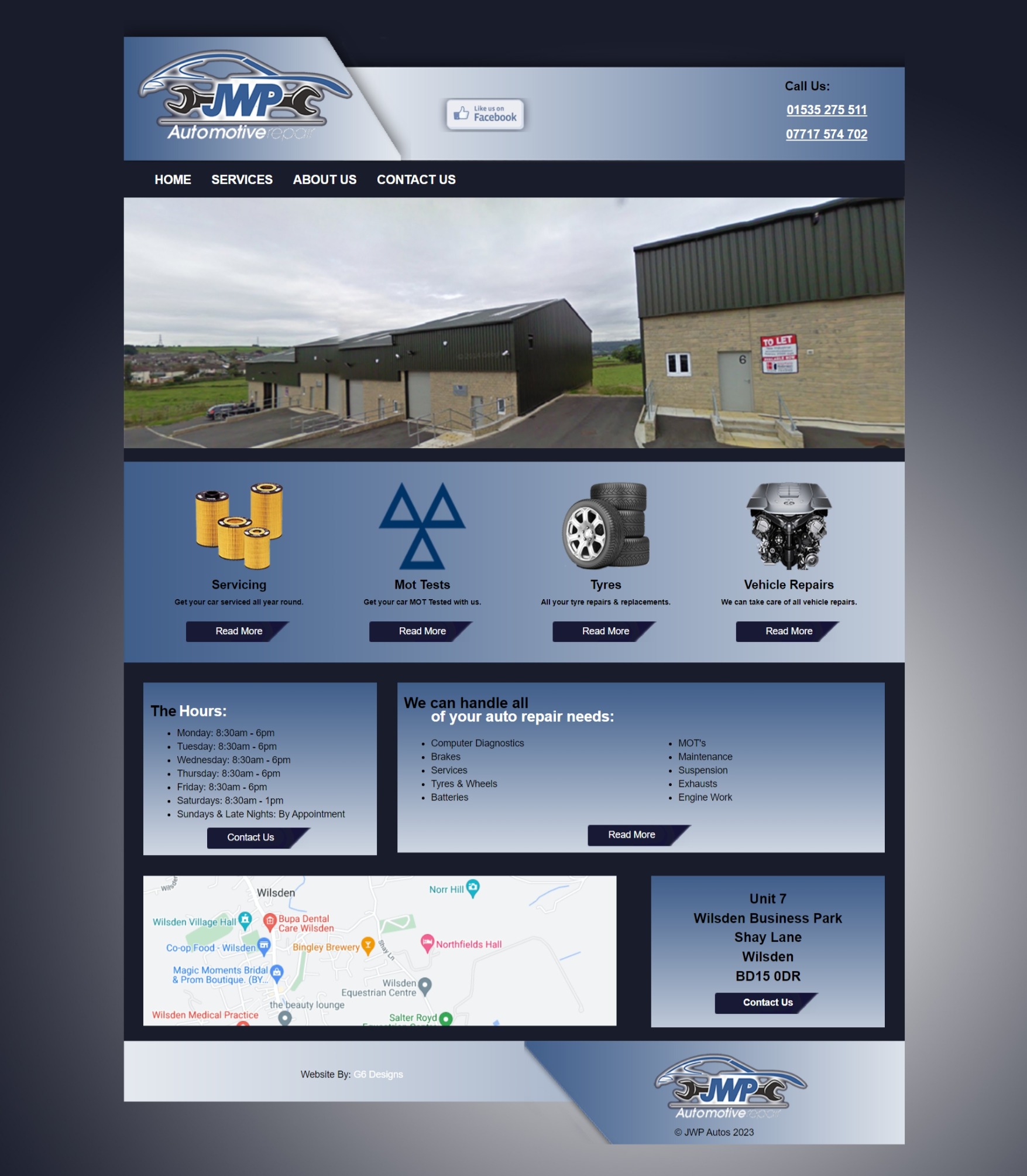 A Website Developed For A Mechanic - JWP Autos