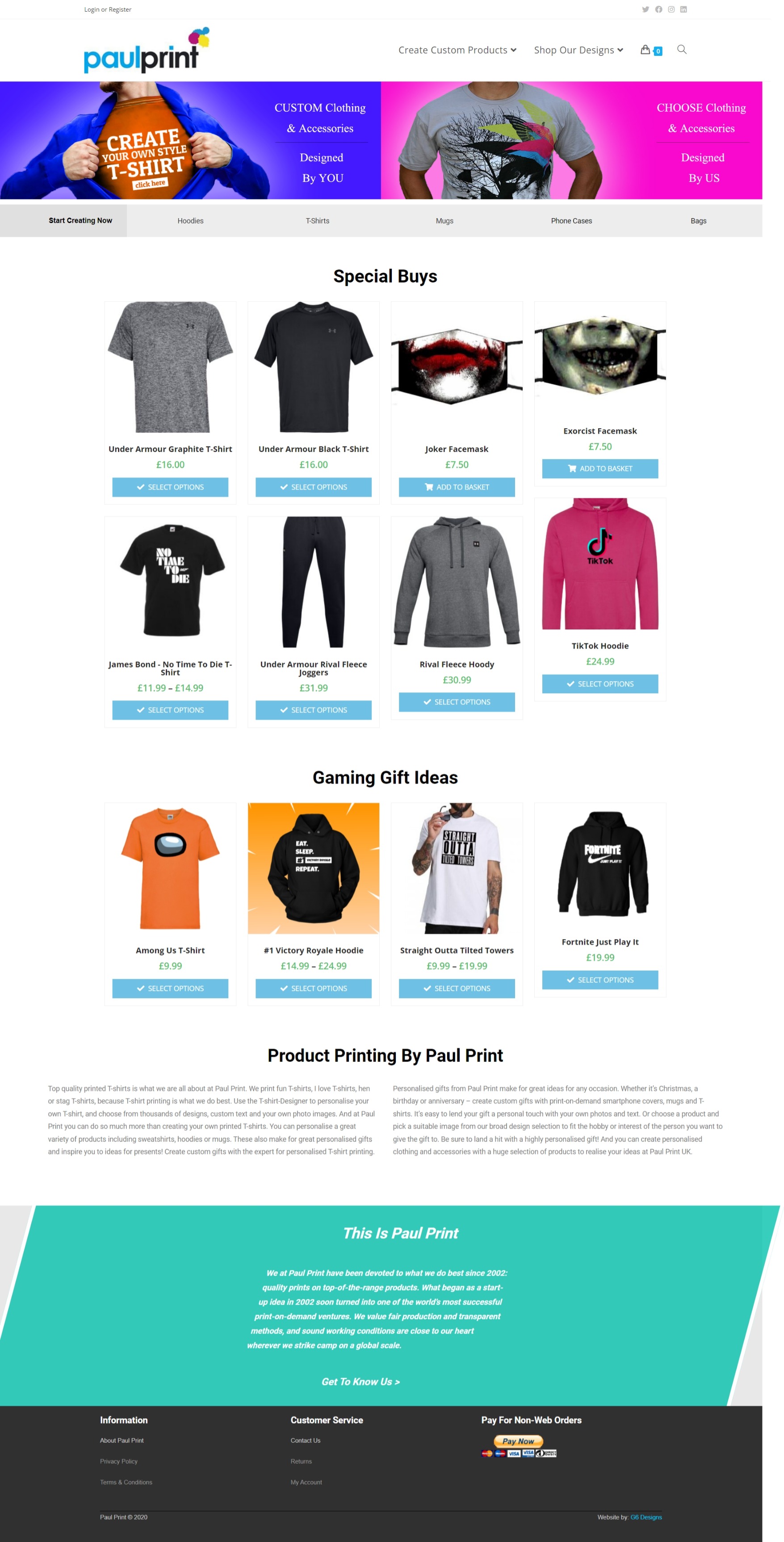A Design Your Own T-Shirt Website - Paul Print